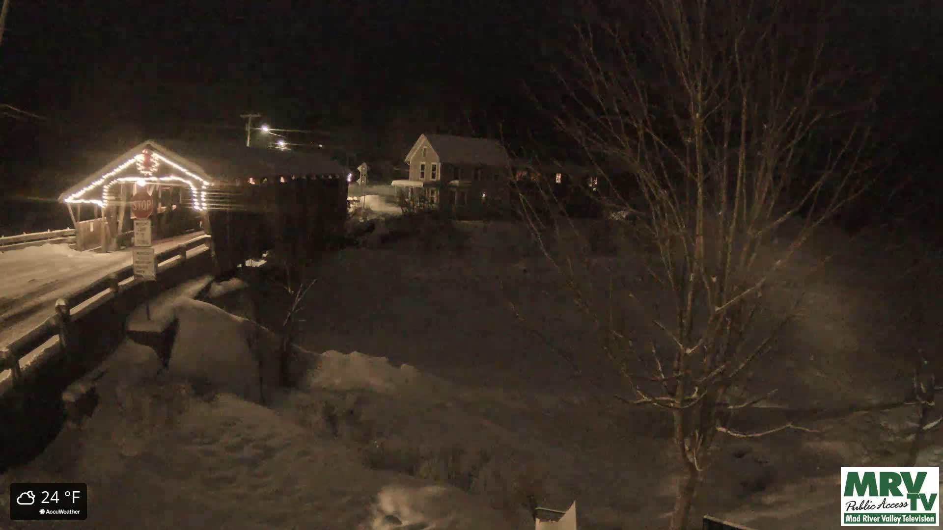 Waitsfield, Mad River Valley Great Eddy Covered Bridge Live Cam -Waitsfield, Washington County, Vermont, USA