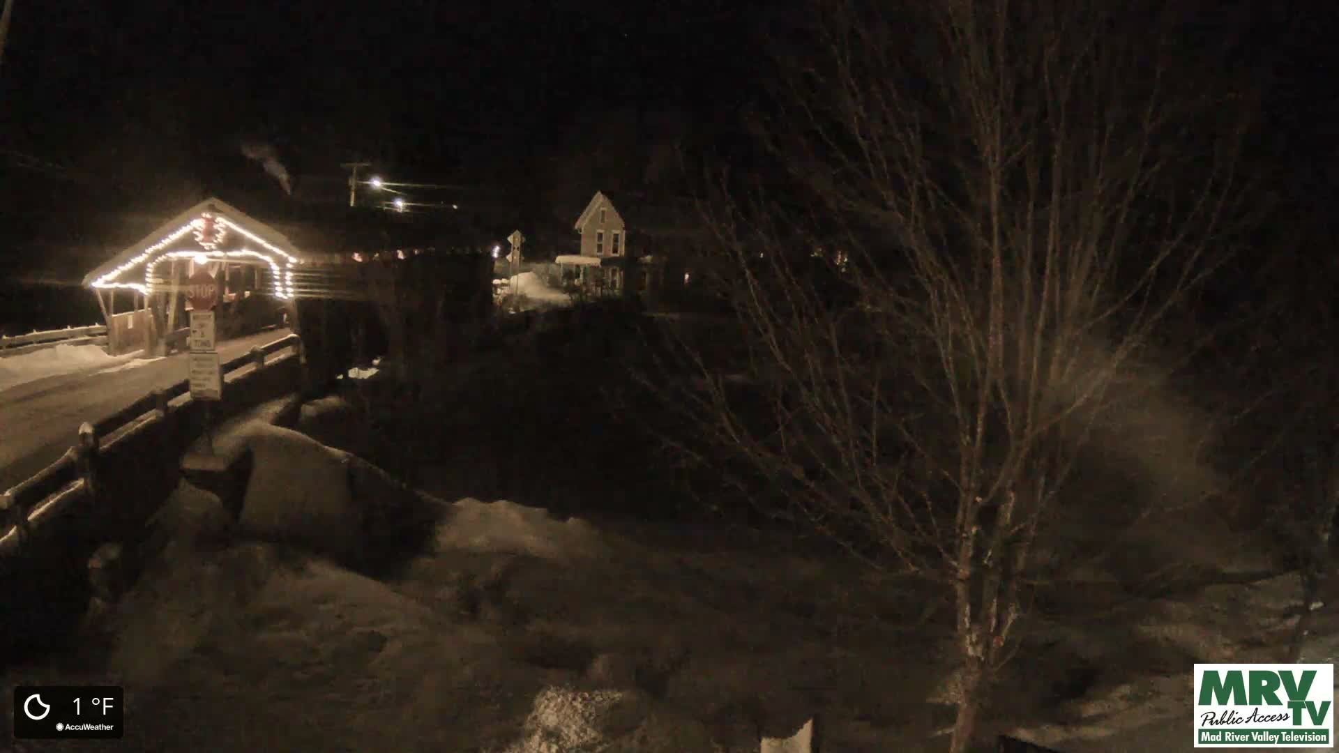 Waitsfield, Mad River Valley Great Eddy Covered Bridge Live Cam -Waitsfield, Washington County, Vermont, USA