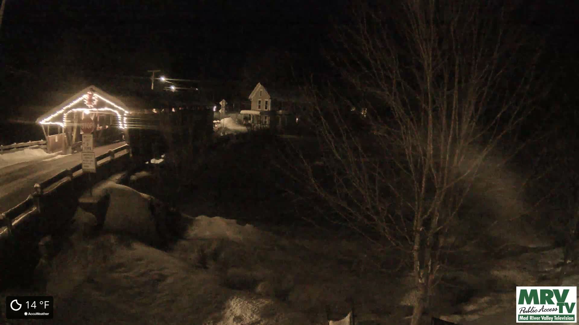 Waitsfield, Mad River Valley Great Eddy Covered Bridge Live Cam -Waitsfield, Washington County, Vermont, USA