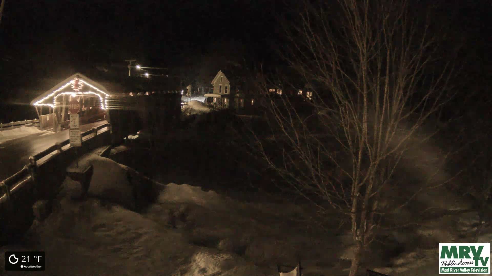 Waitsfield, Mad River Valley Great Eddy Covered Bridge Live Cam -Waitsfield, Washington County, Vermont, USA