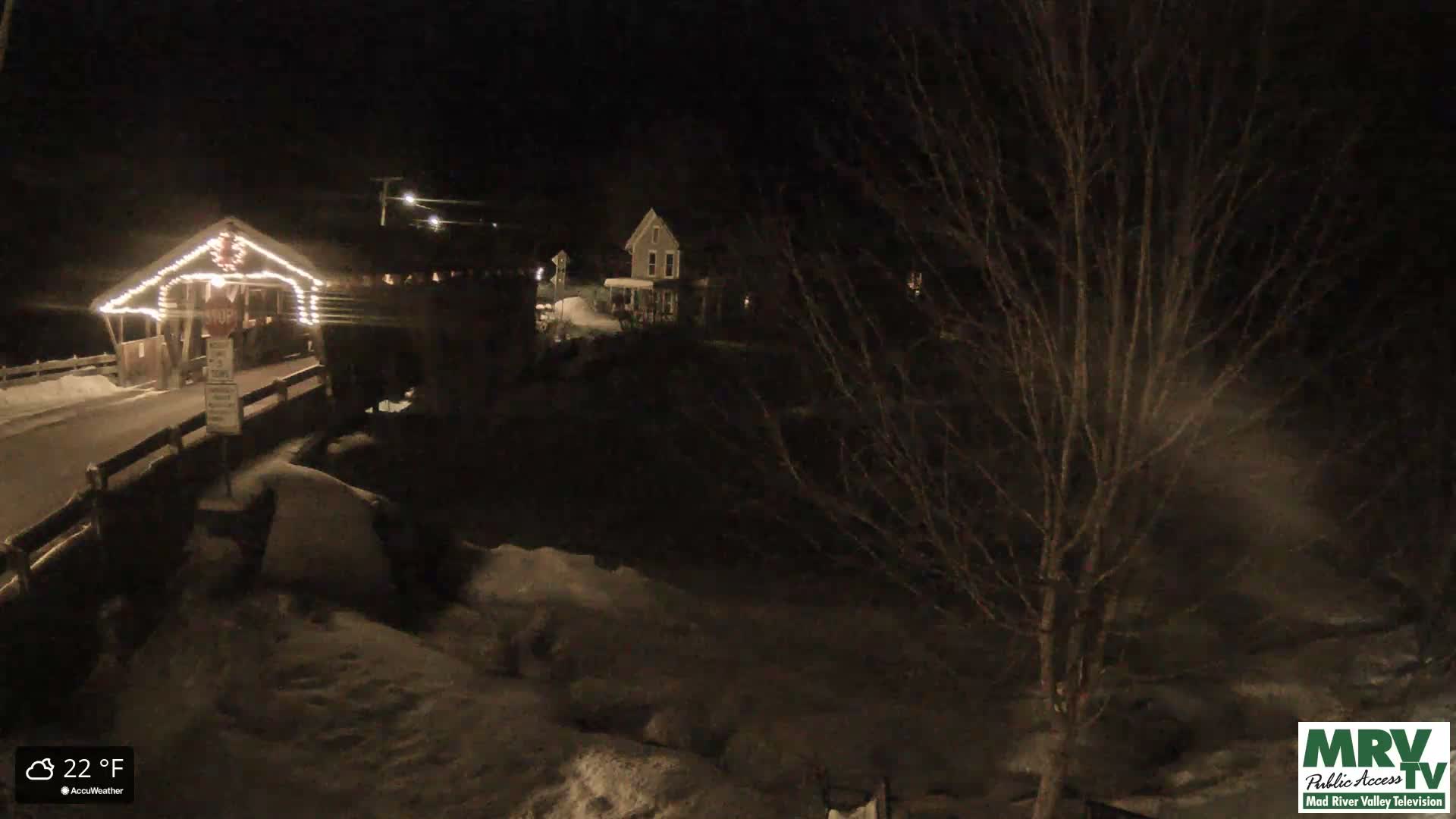 Waitsfield, Mad River Valley Great Eddy Covered Bridge Live Cam -Waitsfield, Washington County, Vermont, USA