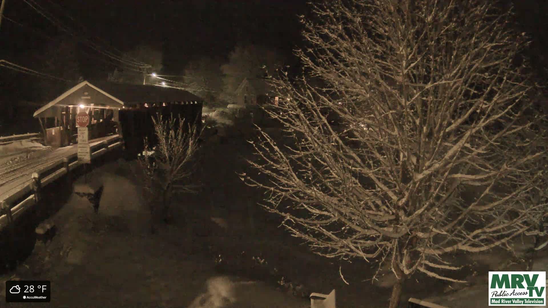 Waitsfield, Mad River Valley Great Eddy Covered Bridge Live Cam -Waitsfield, Washington County, Vermont, USA