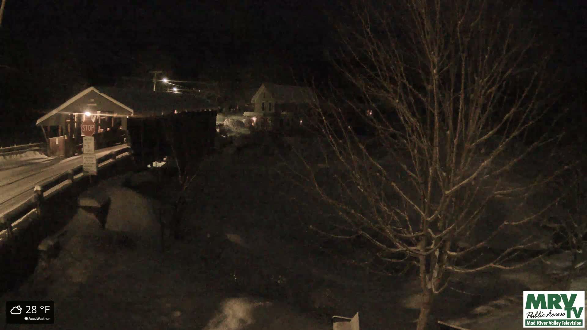 Waitsfield, Mad River Valley Great Eddy Covered Bridge Live Cam -Waitsfield, Washington County, Vermont, USA