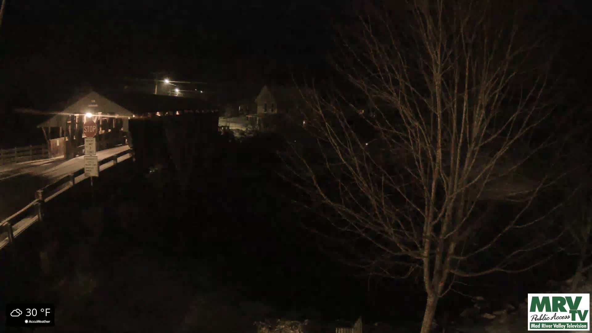 Waitsfield, Mad River Valley Great Eddy Covered Bridge Live Cam -Waitsfield, Washington County, Vermont, USA