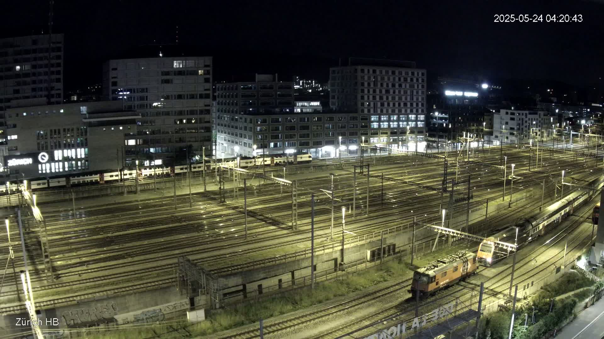 Zurich City & Zürich HB Main Train Station Live Cam - (Kreis 4)Aussersihl, Zurich, Switzerland