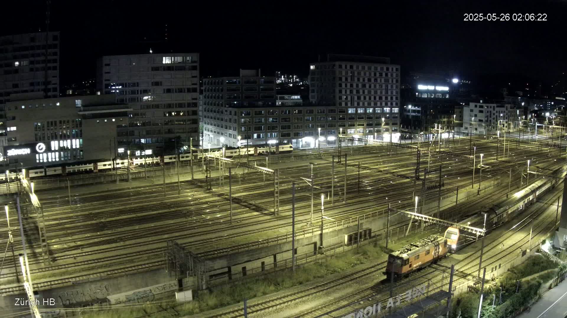 Zurich City & Zürich HB Main Train Station Live Cam - (Kreis 4)Aussersihl, Zurich, Switzerland