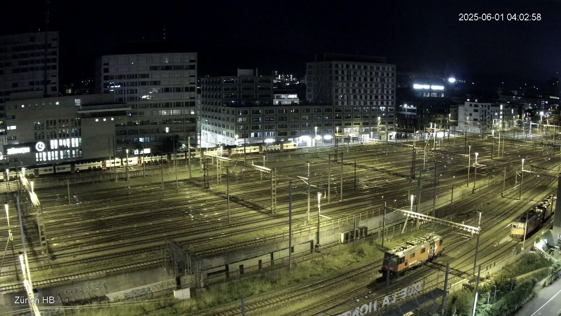 Zurich City & Zürich HB Main Train Station Live Cam - (Kreis 4)Aussersihl, Zurich, Switzerland