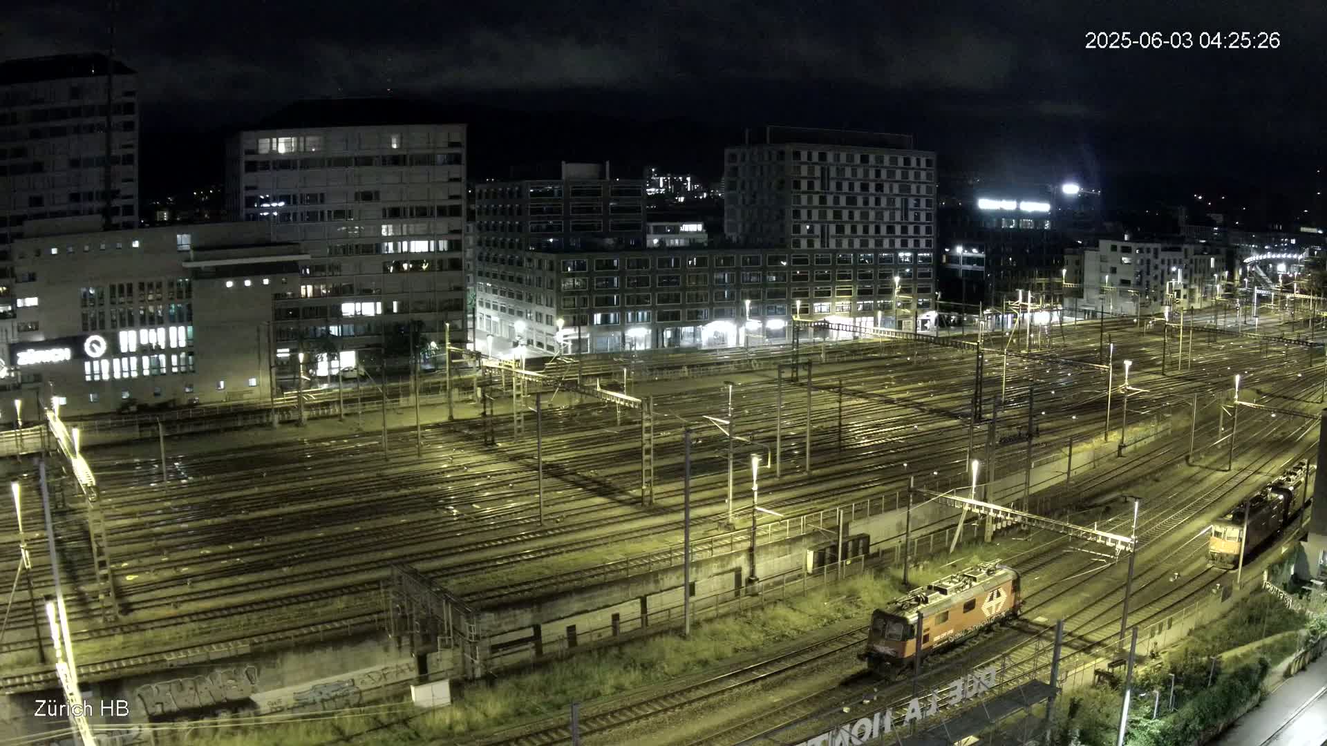 Zurich City & Zürich HB Main Train Station Live Cam - (Kreis 4)Aussersihl, Zurich, Switzerland