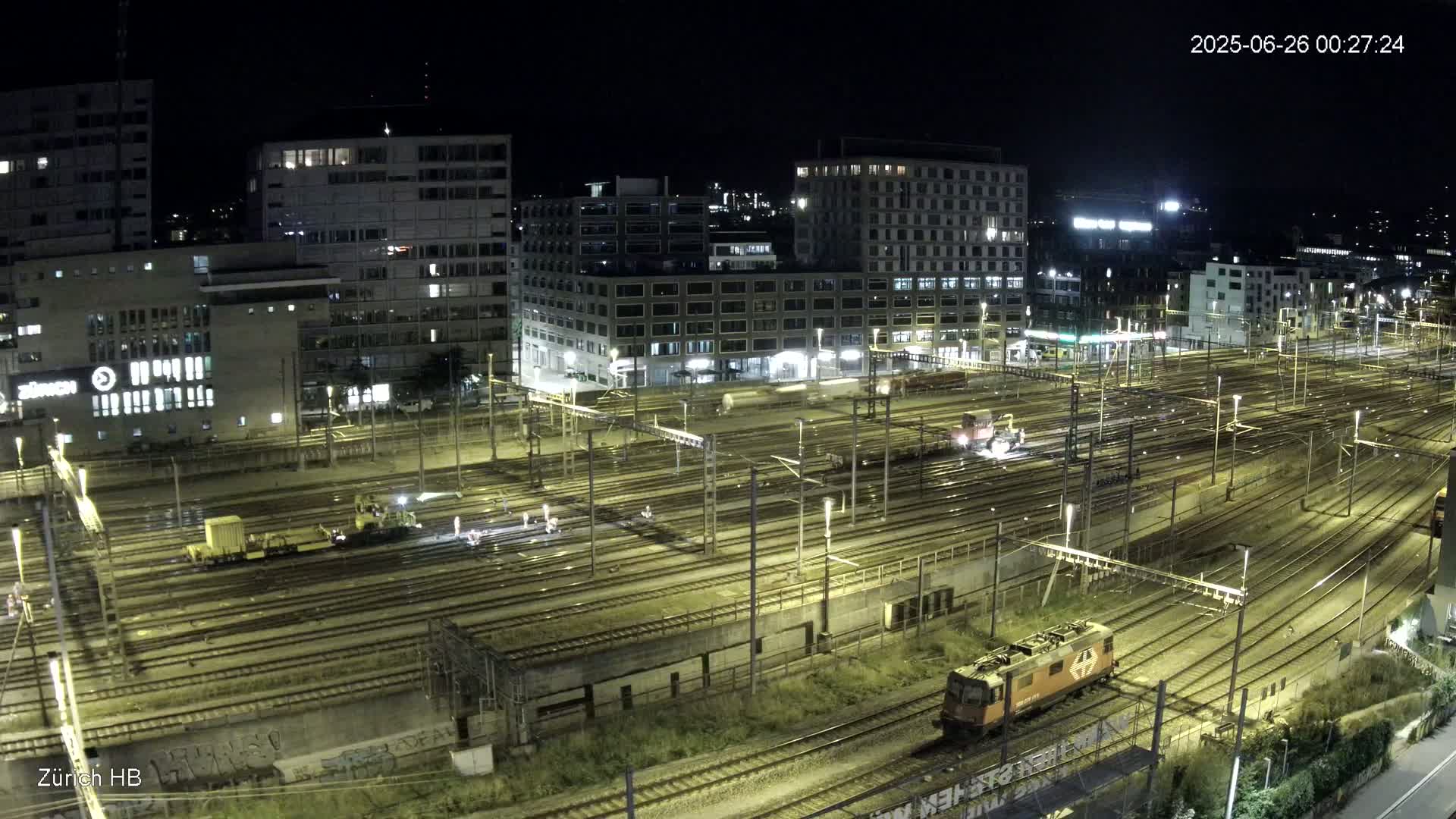 Zurich City & Zürich HB Main Train Station Live Cam - (Kreis 4)Aussersihl, Zurich, Switzerland