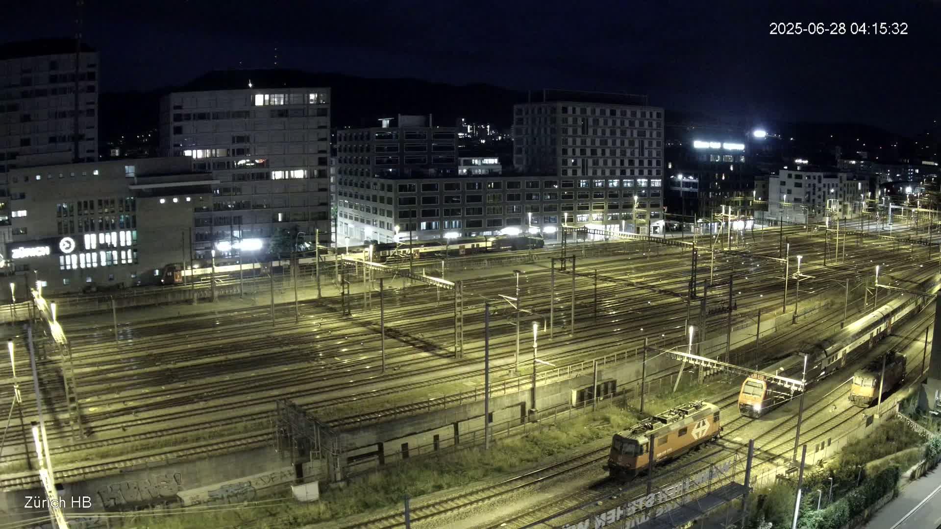 Zurich City & Zürich HB Main Train Station Live Cam - (Kreis 4)Aussersihl, Zurich, Switzerland