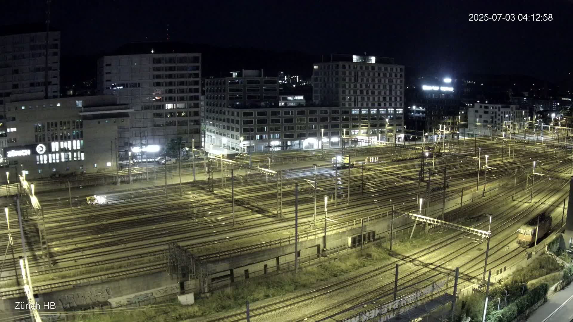 Zurich City & Zürich HB Main Train Station Live Cam - (Kreis 4)Aussersihl, Zurich, Switzerland