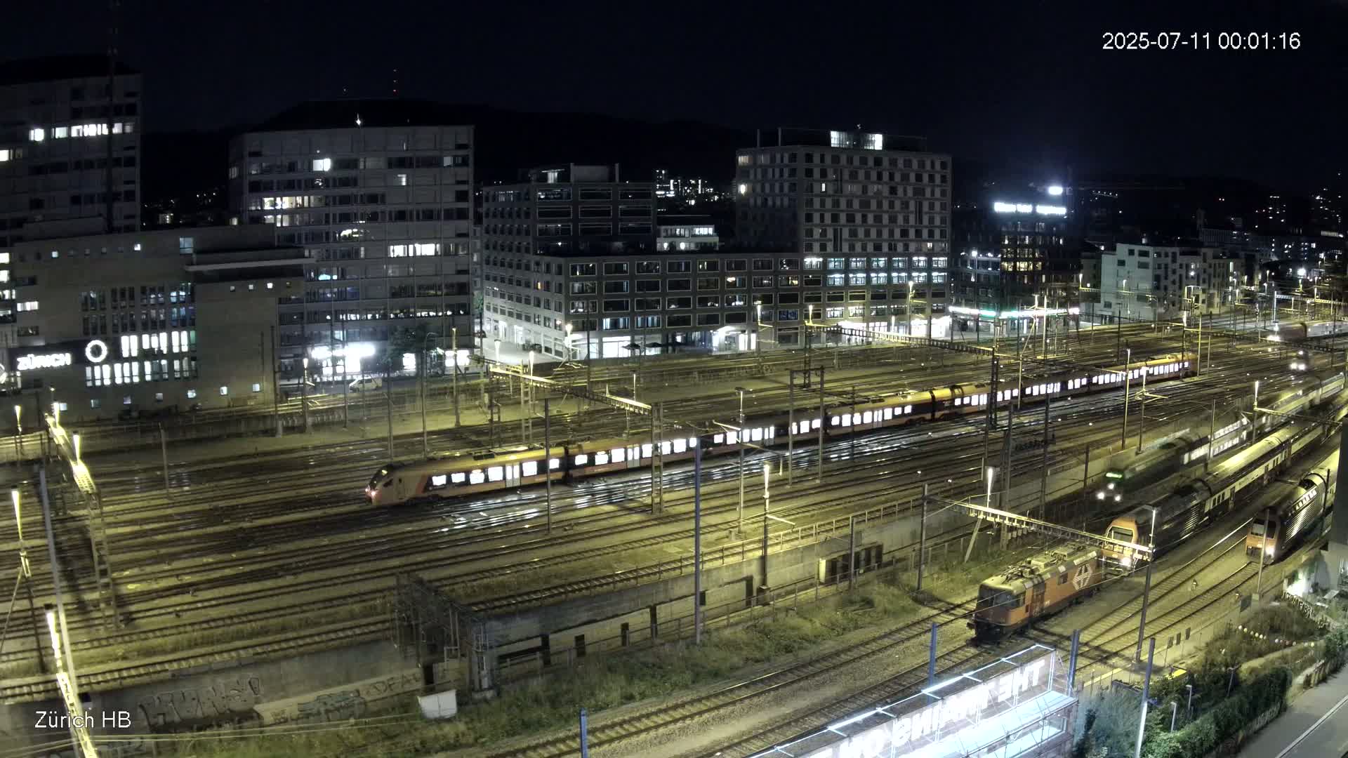 Zurich City & Zürich HB Main Train Station Live Cam - (Kreis 4)Aussersihl, Zurich, Switzerland