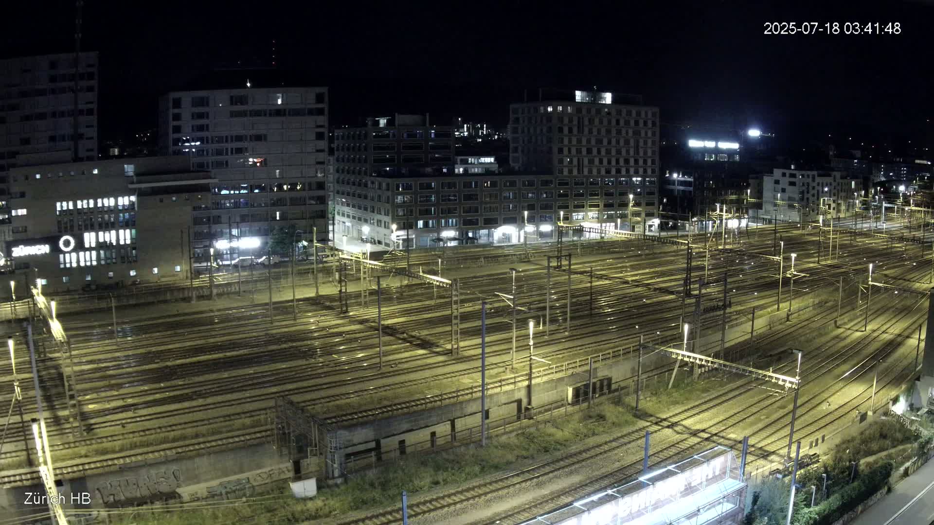 Zurich City & Zürich HB Main Train Station Live Cam - (Kreis 4)Aussersihl, Zurich, Switzerland