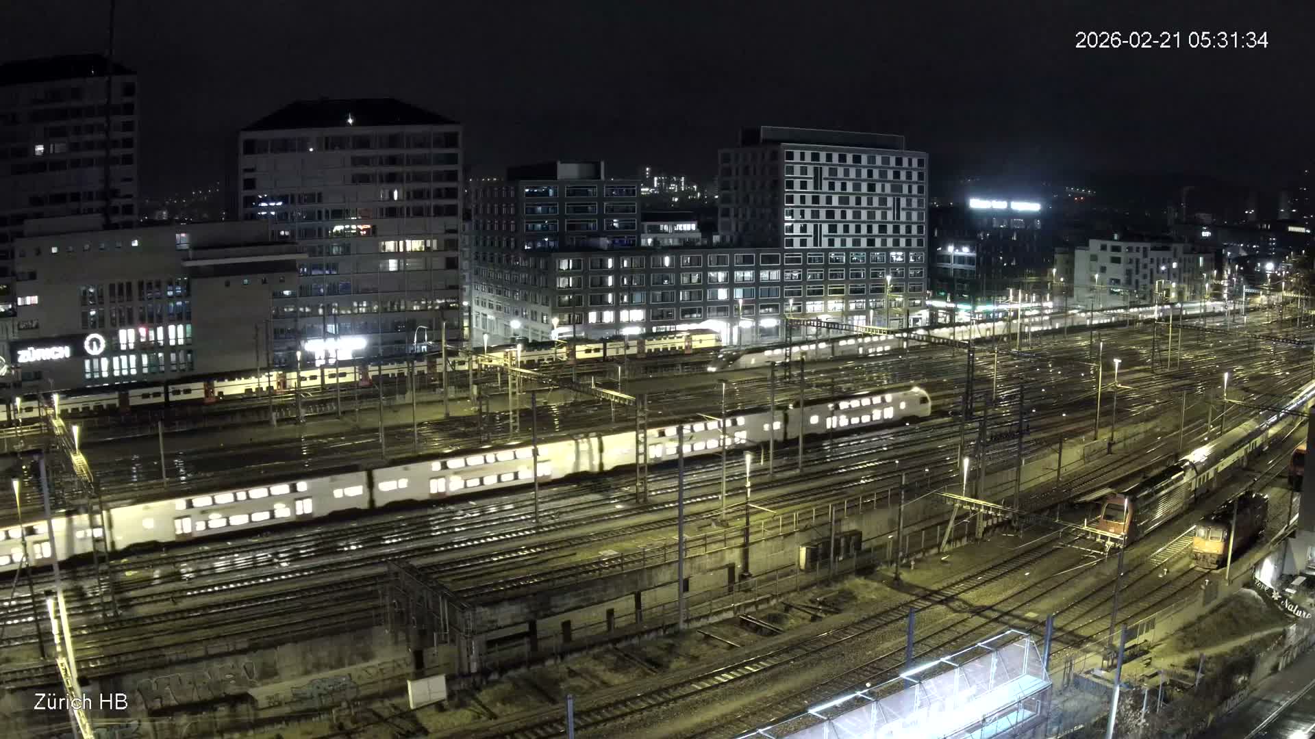 Zurich City & Zürich HB Main Train Station Live Cam - (Kreis 4)Aussersihl, Zurich, Switzerland