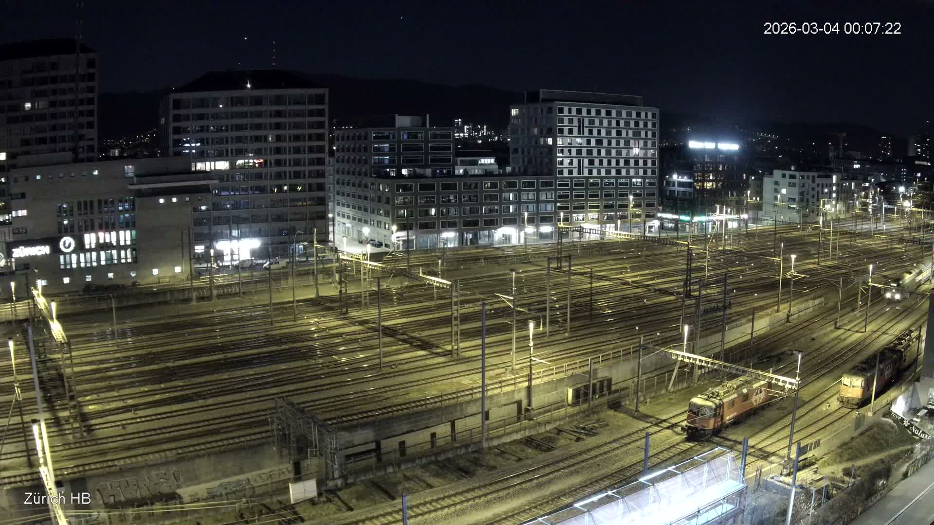Zurich City & Zürich HB Main Train Station Live Cam - (Kreis 4)Aussersihl, Zurich, Switzerland