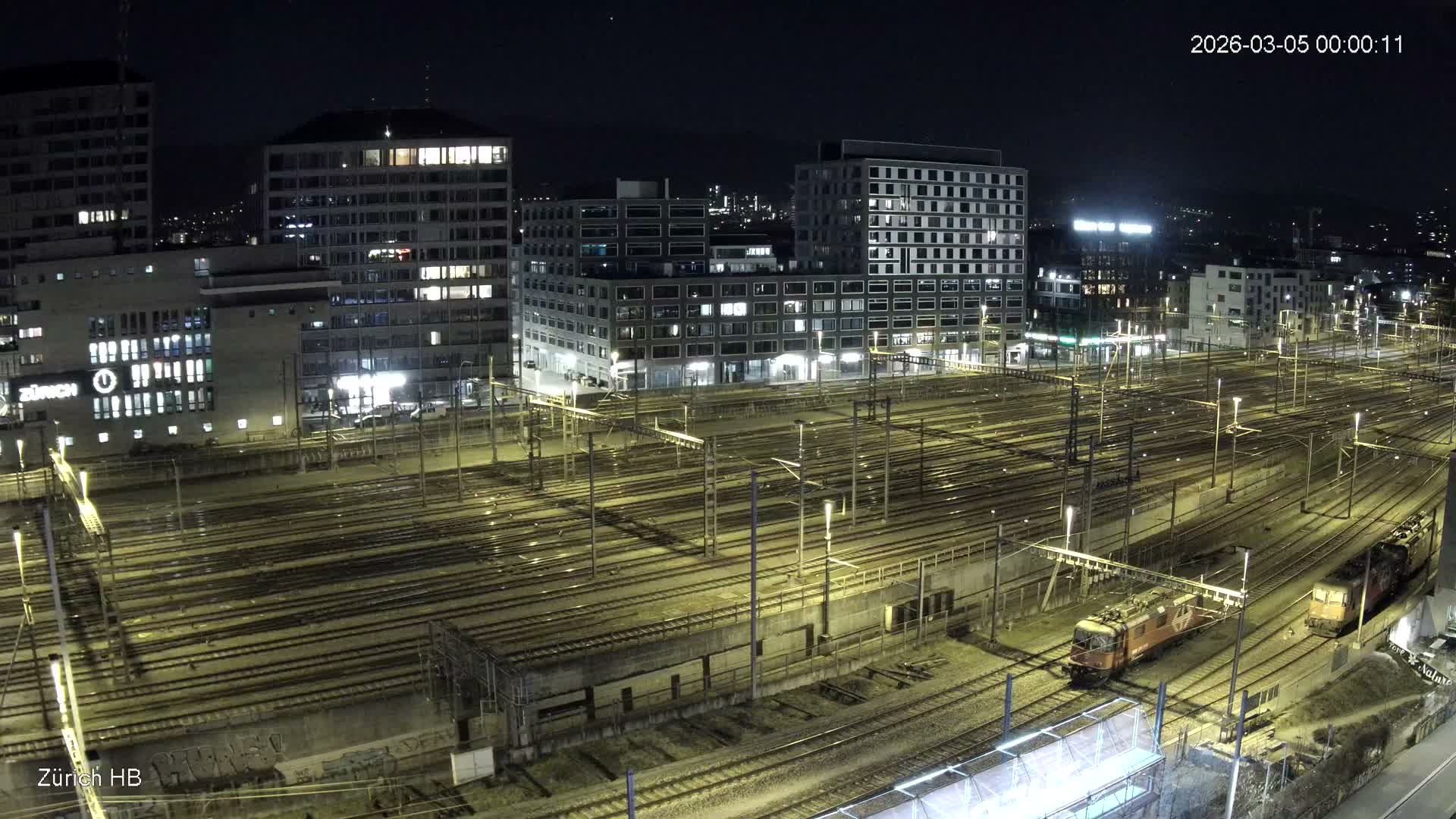 Zurich City & Zürich HB Main Train Station Live Cam - (Kreis 4)Aussersihl, Zurich, Switzerland