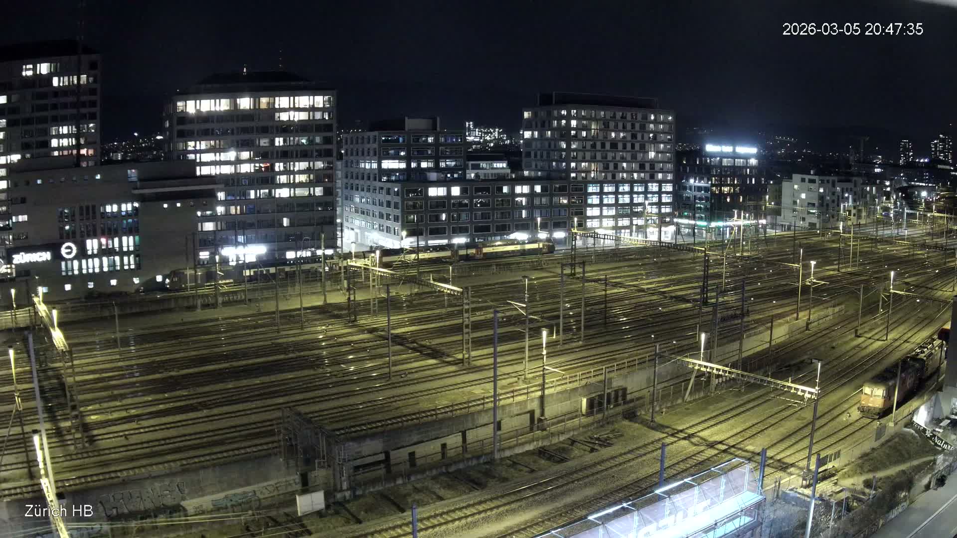 Zurich City & Zürich HB Main Train Station Live Cam - (Kreis 4)Aussersihl, Zurich, Switzerland