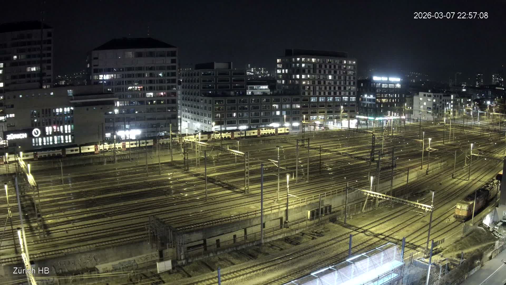 Zurich City & Zürich HB Main Train Station Live Cam - (Kreis 4)Aussersihl, Zurich, Switzerland
