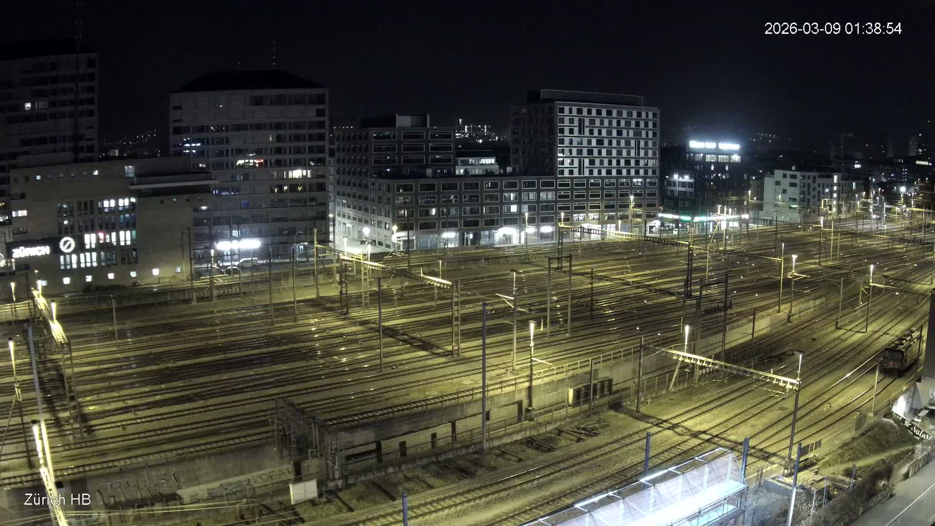Zurich City & Zürich HB Main Train Station Live Cam - (Kreis 4)Aussersihl, Zurich, Switzerland