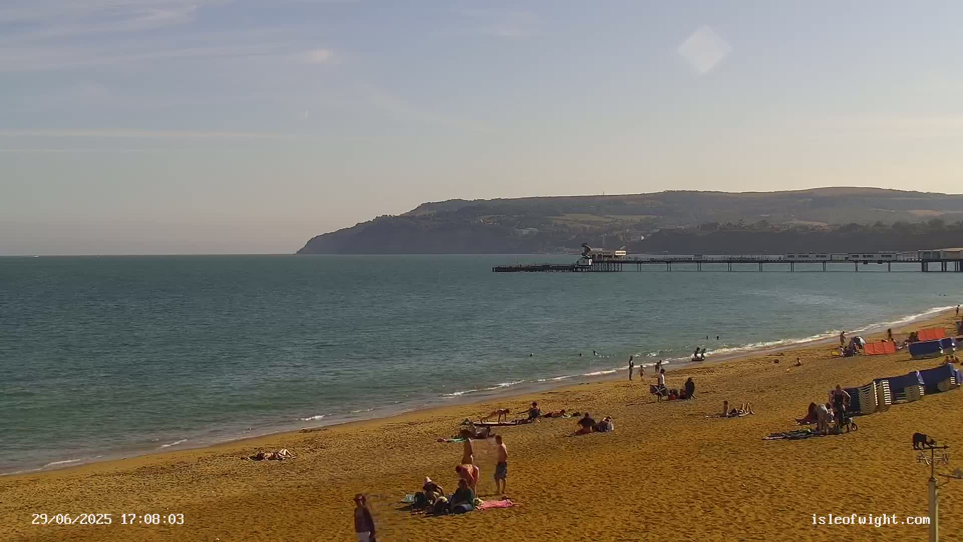 Sandown Beach Live Cam -Sandown, Isle of Wight, South East, England, United Kingdom