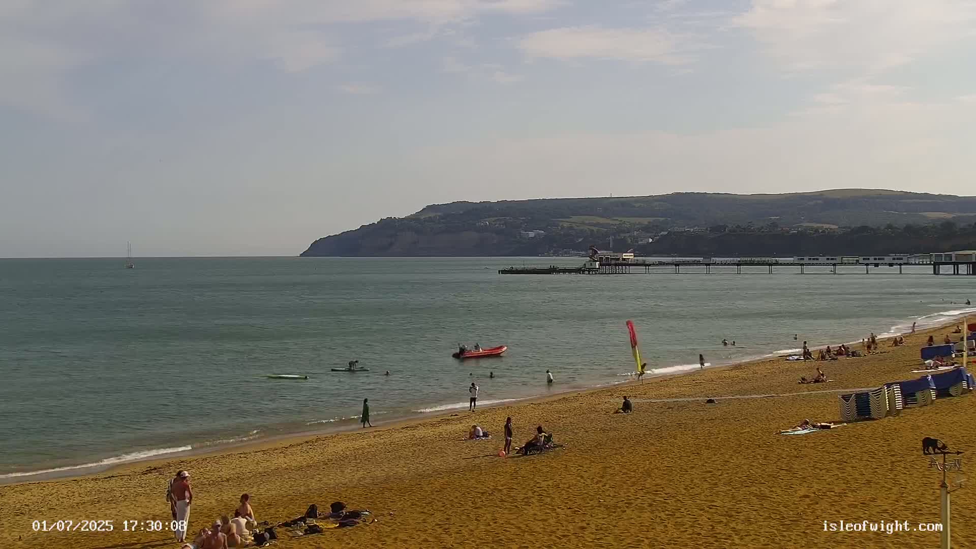 Sandown Beach Live Cam -Sandown, Isle of Wight, South East, England, United Kingdom