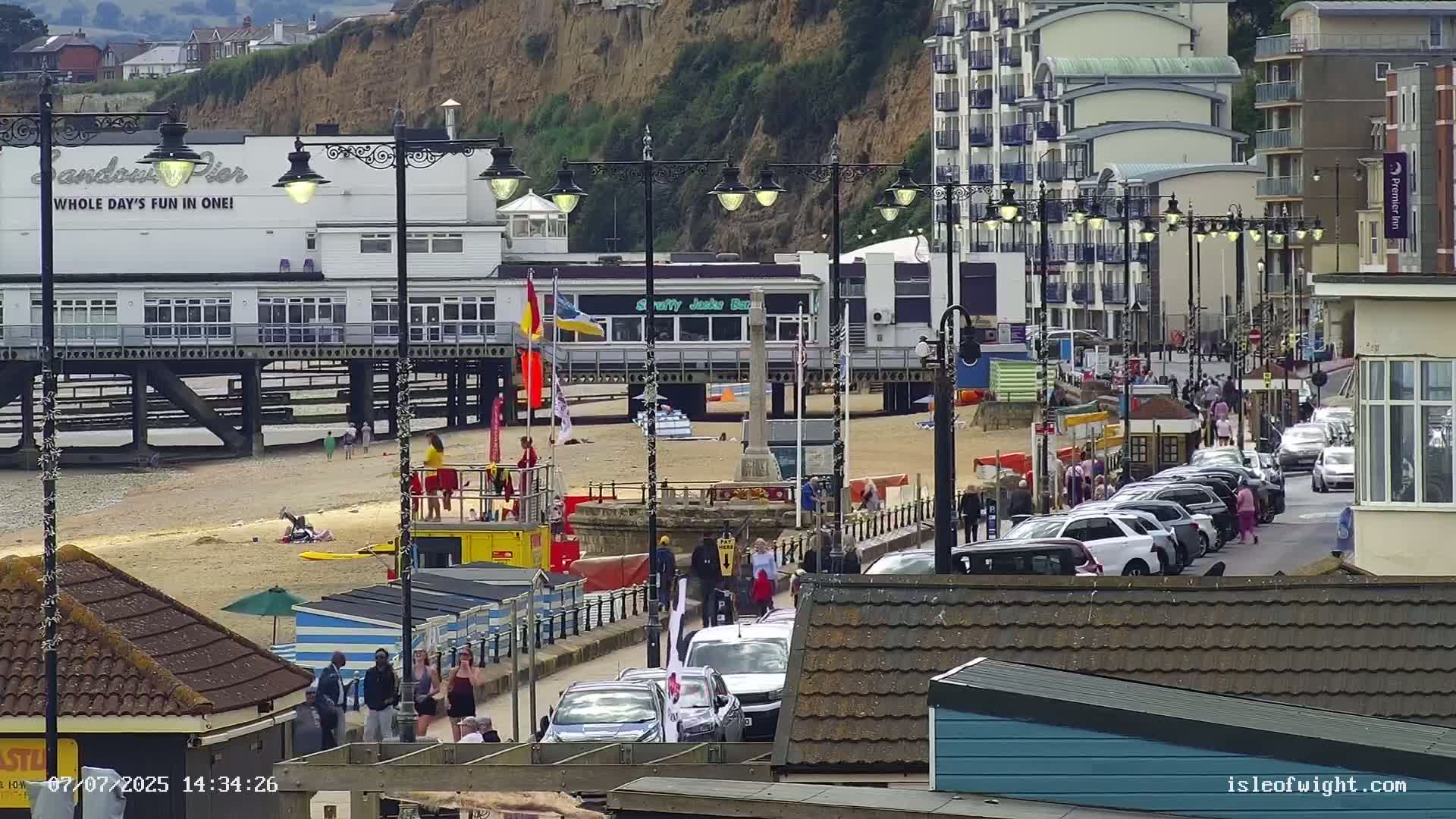 Sandown Beach Live Cam -Sandown, Isle of Wight, South East, England, United Kingdom