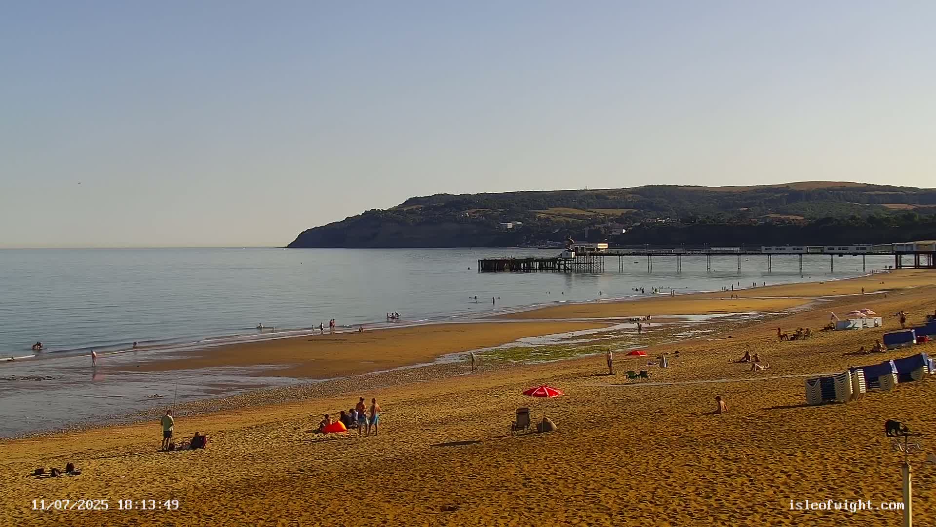 Sandown Beach Live Cam -Sandown, Isle of Wight, South East, England, United Kingdom