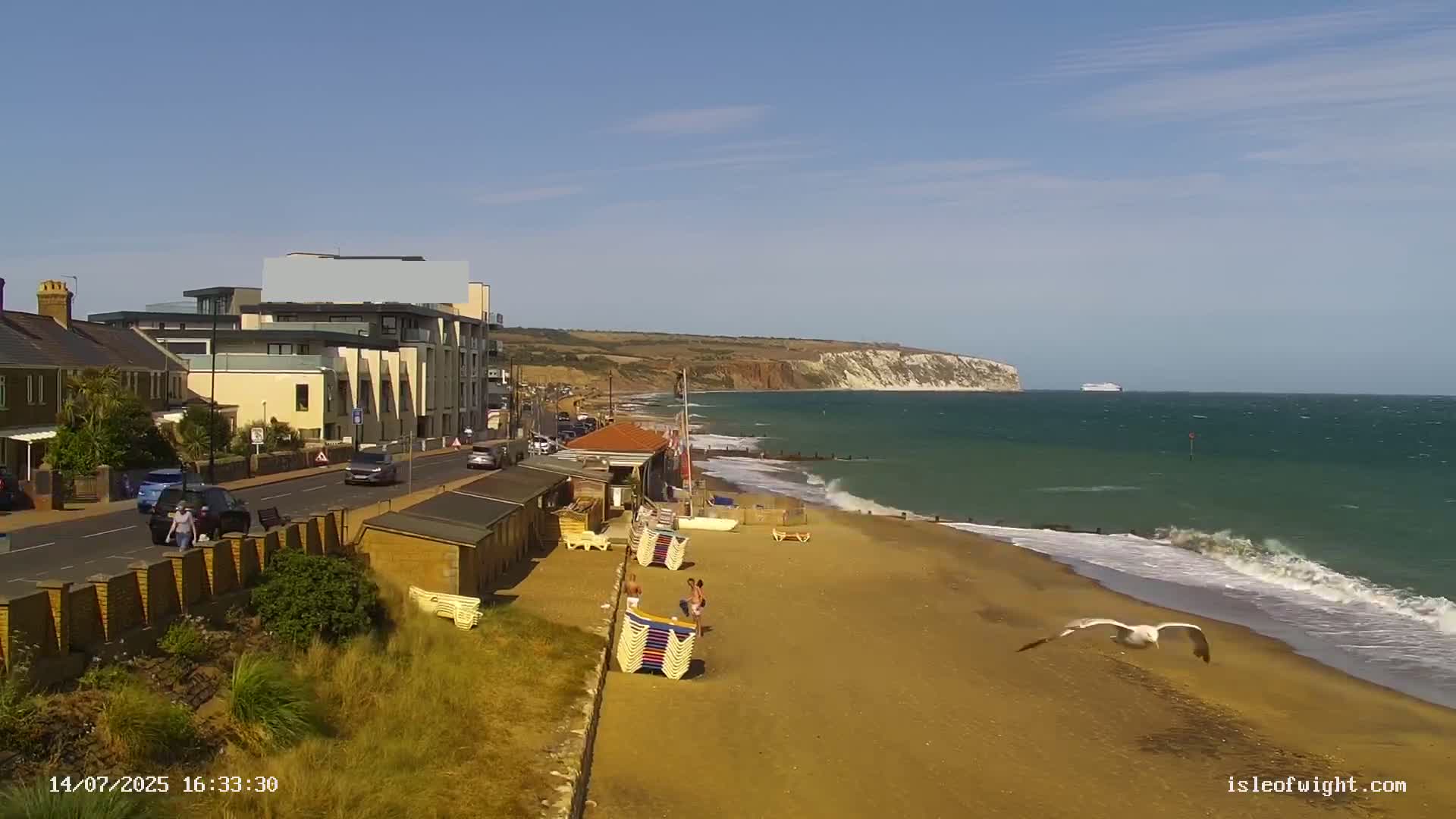 Sandown Beach Live Cam -Sandown, Isle of Wight, South East, England, United Kingdom
