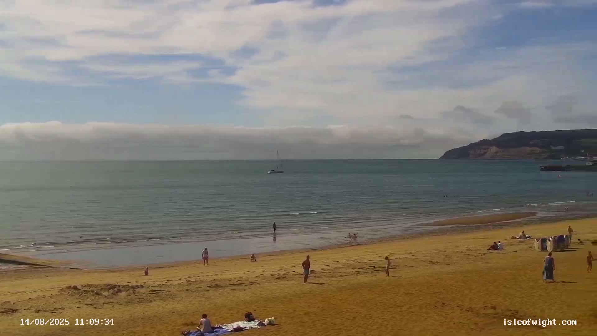 Sandown Beach Live Cam -Sandown, Isle of Wight, South East, England, United Kingdom