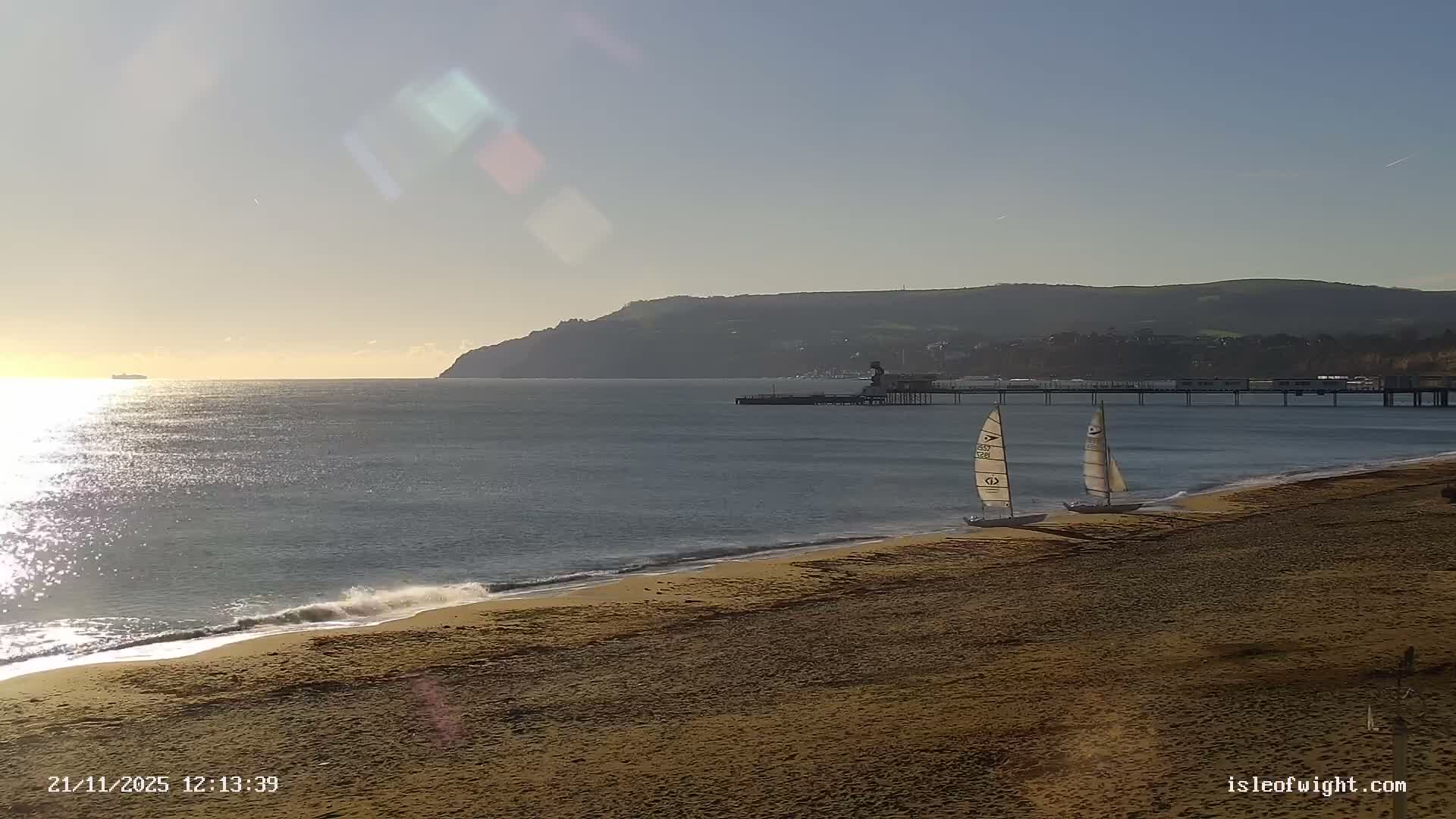 Sandown Beach Live Cam -Sandown, Isle of Wight, South East, England, United Kingdom