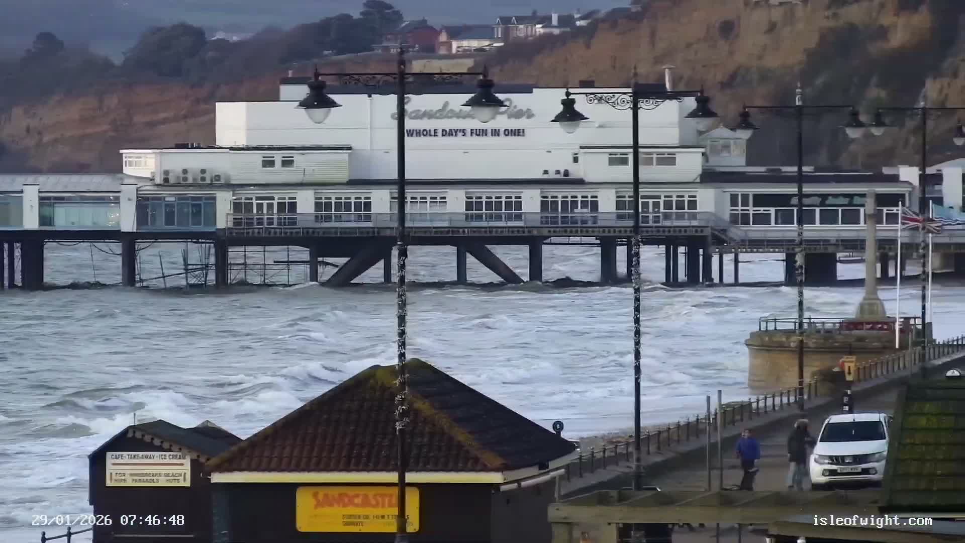 Sandown Beach Live Cam -Sandown, Isle of Wight, South East, England, United Kingdom