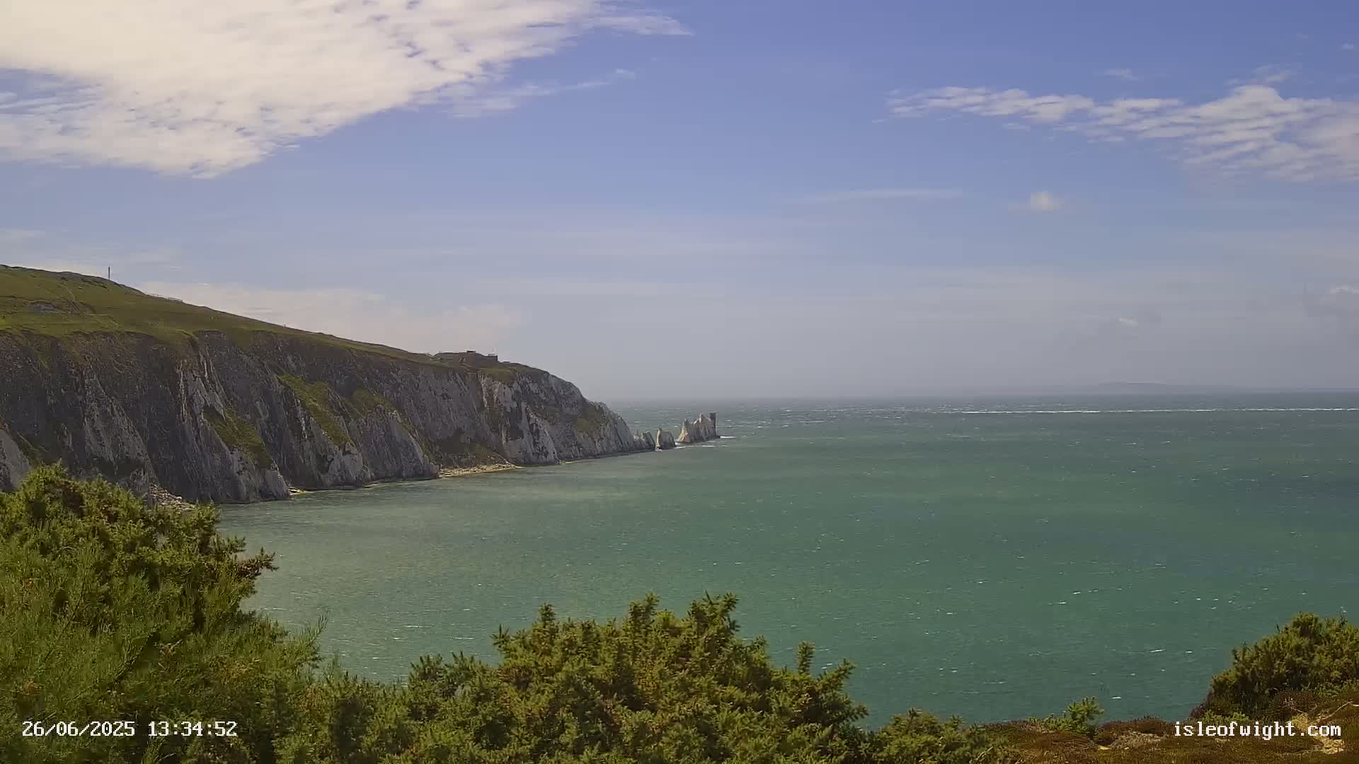 Totland, Alum Bay Needles Isle Of Wight's Live Cam -Freswater, Isle of Wight, South East, England, United Kingdom