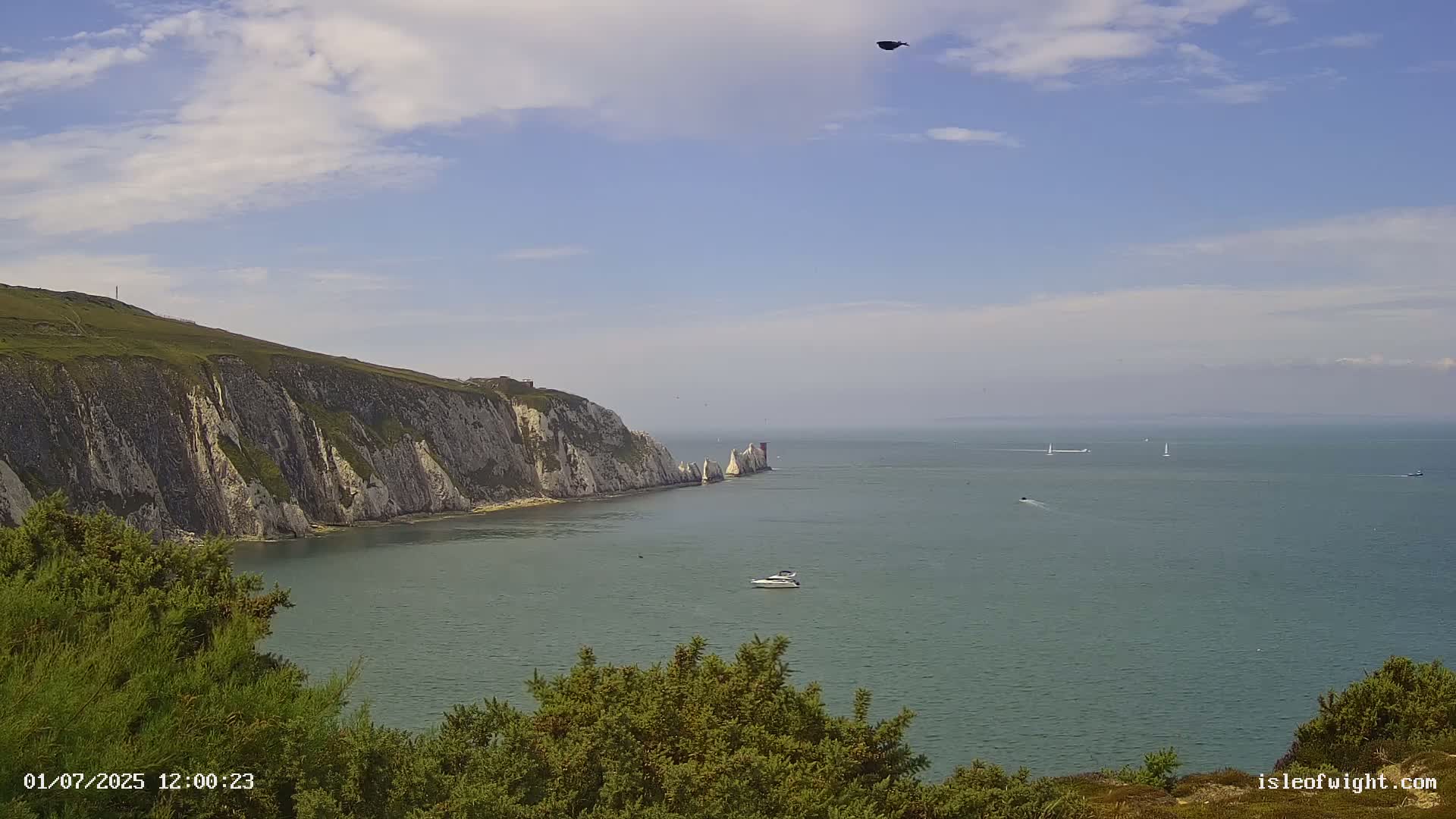 Totland, Alum Bay Needles Isle Of Wight's Live Cam -Freswater, Isle of Wight, South East, England, United Kingdom