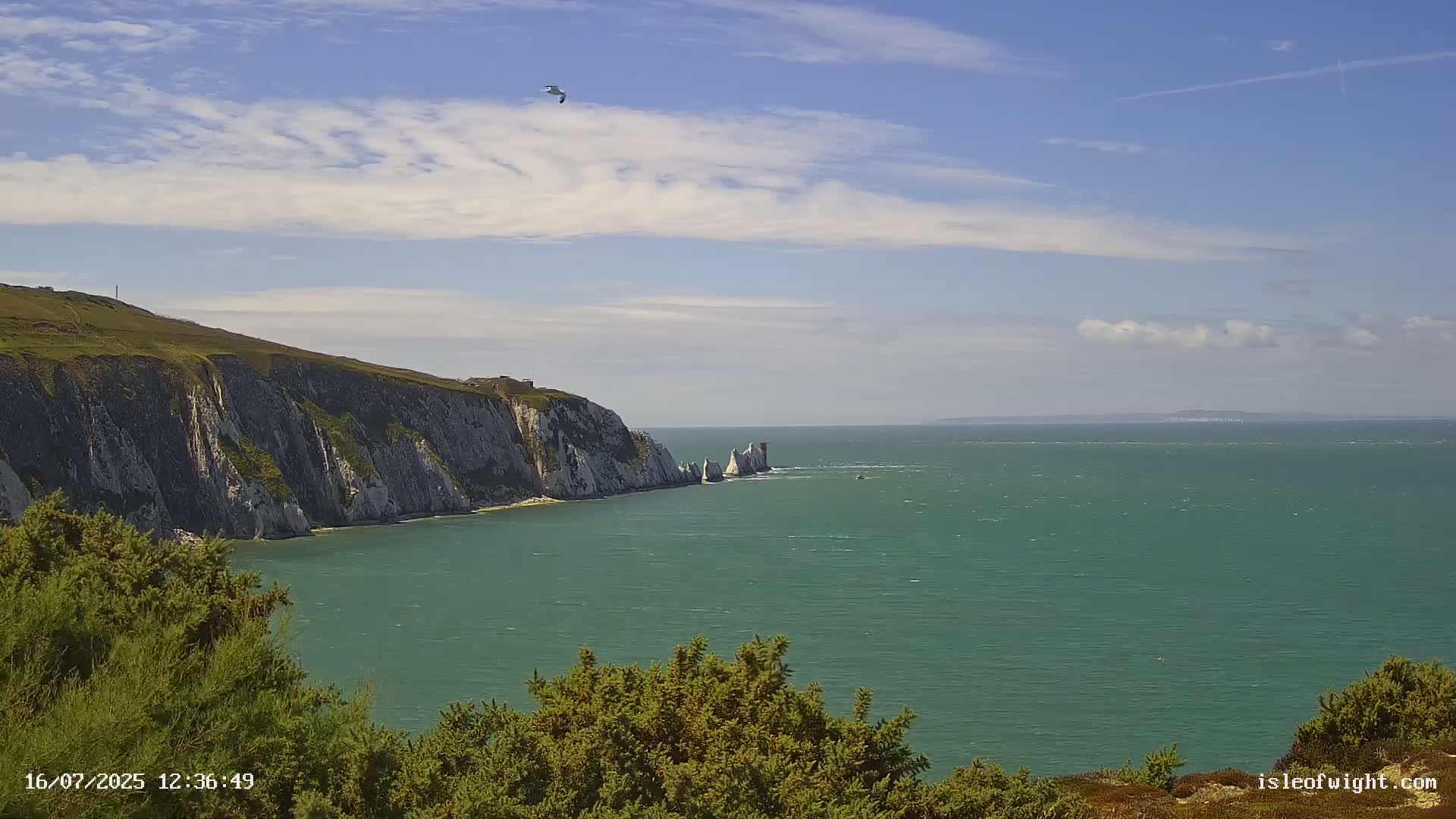 Totland, Alum Bay Needles Isle Of Wight's Live Cam -Freswater, Isle of Wight, South East, England, United Kingdom