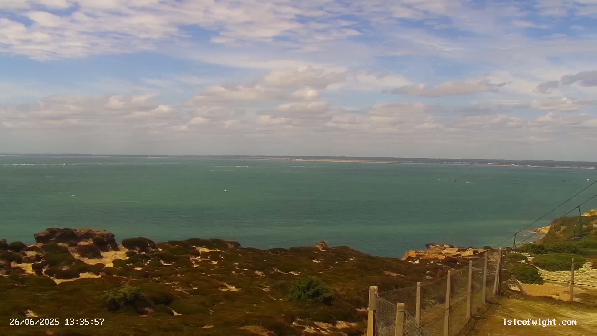 The Needles Isle of Wight & England Mainland View From Alum Bay Live Cam - Totland, Isle of Wight, South East, England, United Kingdom