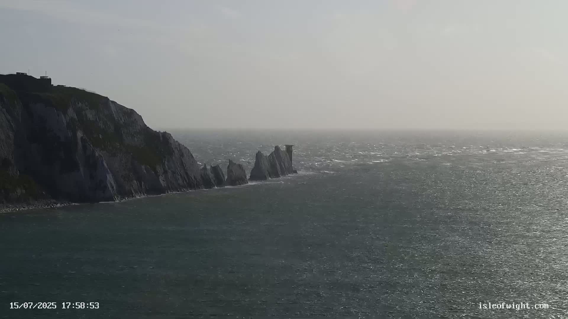 The Needles Isle of Wight & England Mainland View From Alum Bay Live Cam - Totland, Isle of Wight, South East, England, United Kingdom