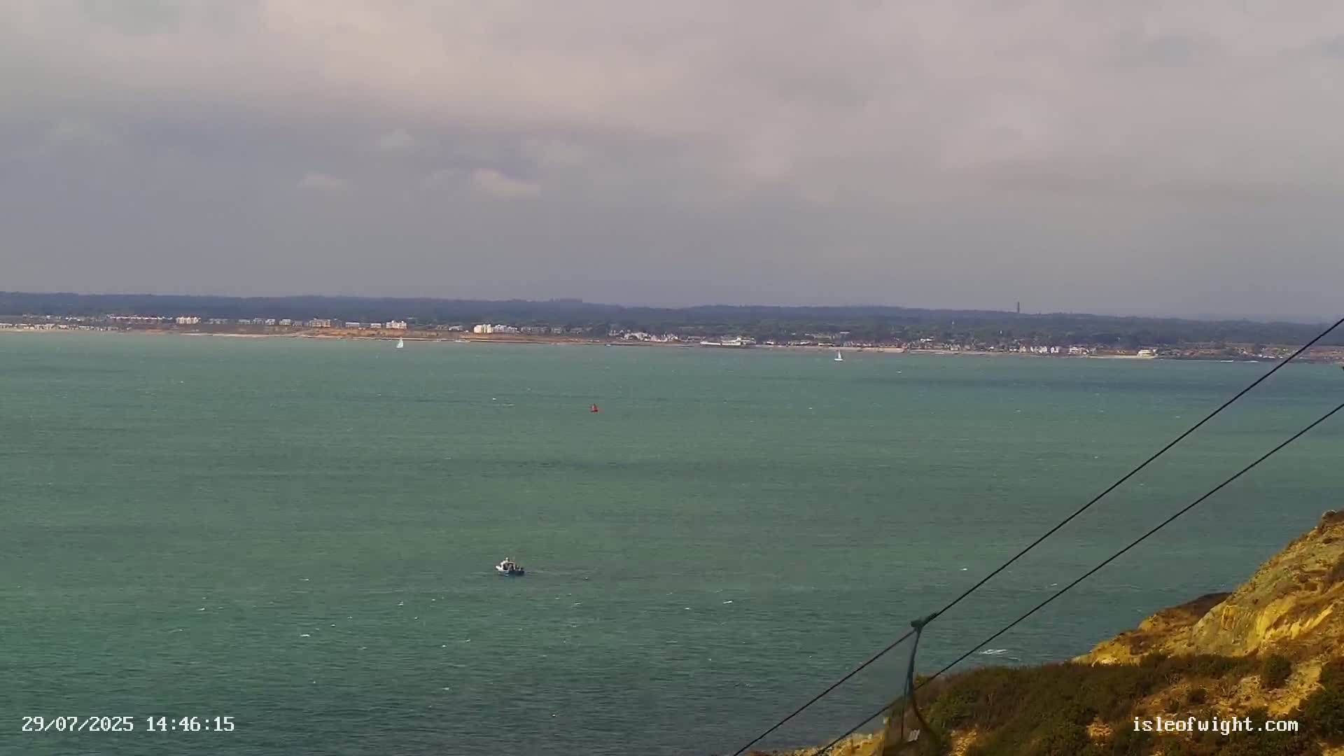 The Needles Isle of Wight & England Mainland View From Alum Bay Live Cam - Totland, Isle of Wight, South East, England, United Kingdom