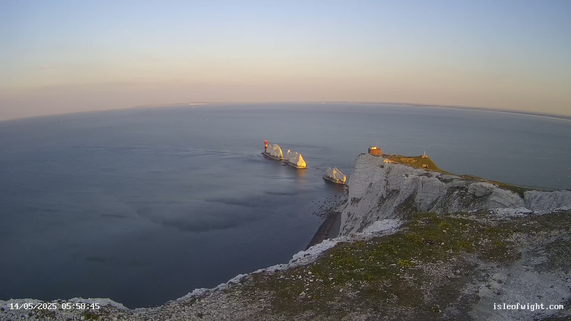 Isle of Wight, The Needles  Lighthouse Live Cam - Totland, Isle of Wight, South East, England, United Kingdom