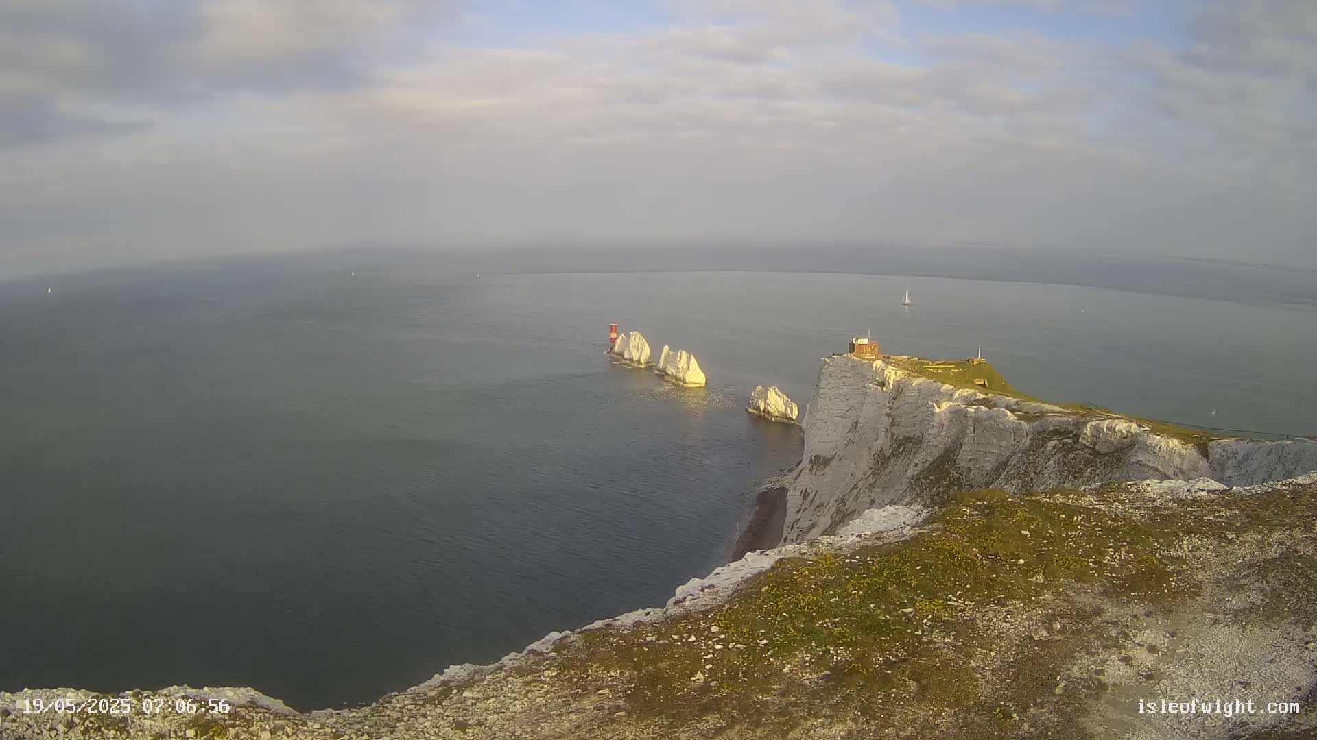 Isle of Wight, The Needles  Lighthouse Live Cam - Totland, Isle of Wight, South East, England, United Kingdom