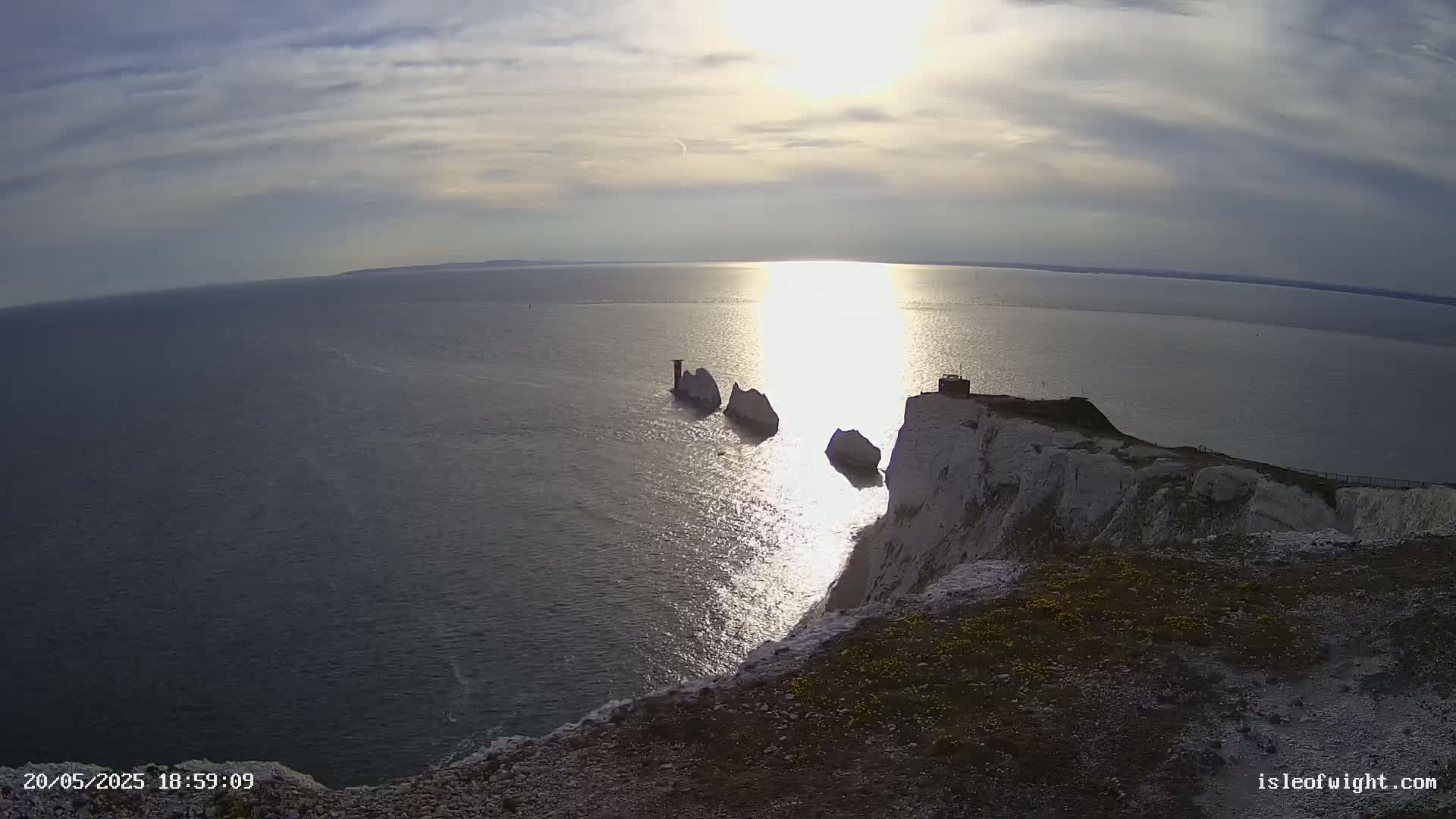 Isle of Wight, The Needles  Lighthouse Live Cam - Totland, Isle of Wight, South East, England, United Kingdom