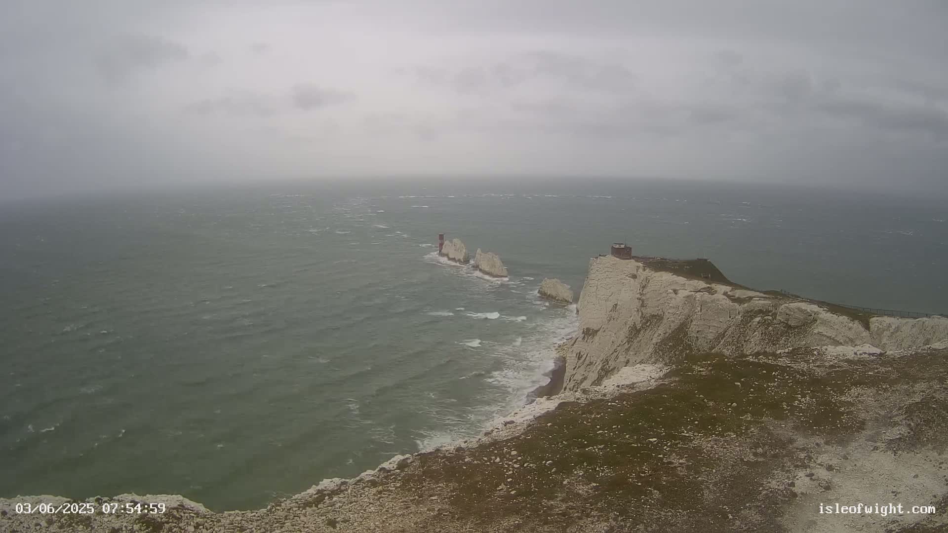 Isle of Wight, The Needles  Lighthouse Live Cam - Totland, Isle of Wight, South East, England, United Kingdom