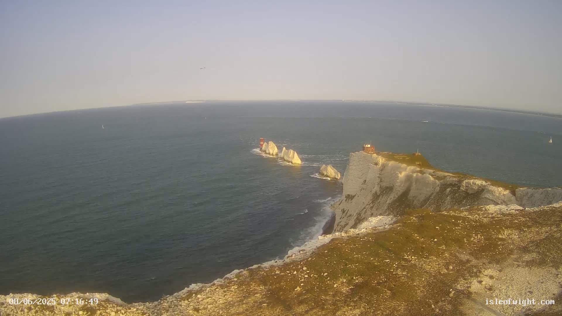 Isle of Wight, The Needles  Lighthouse Live Cam - Totland, Isle of Wight, South East, England, United Kingdom