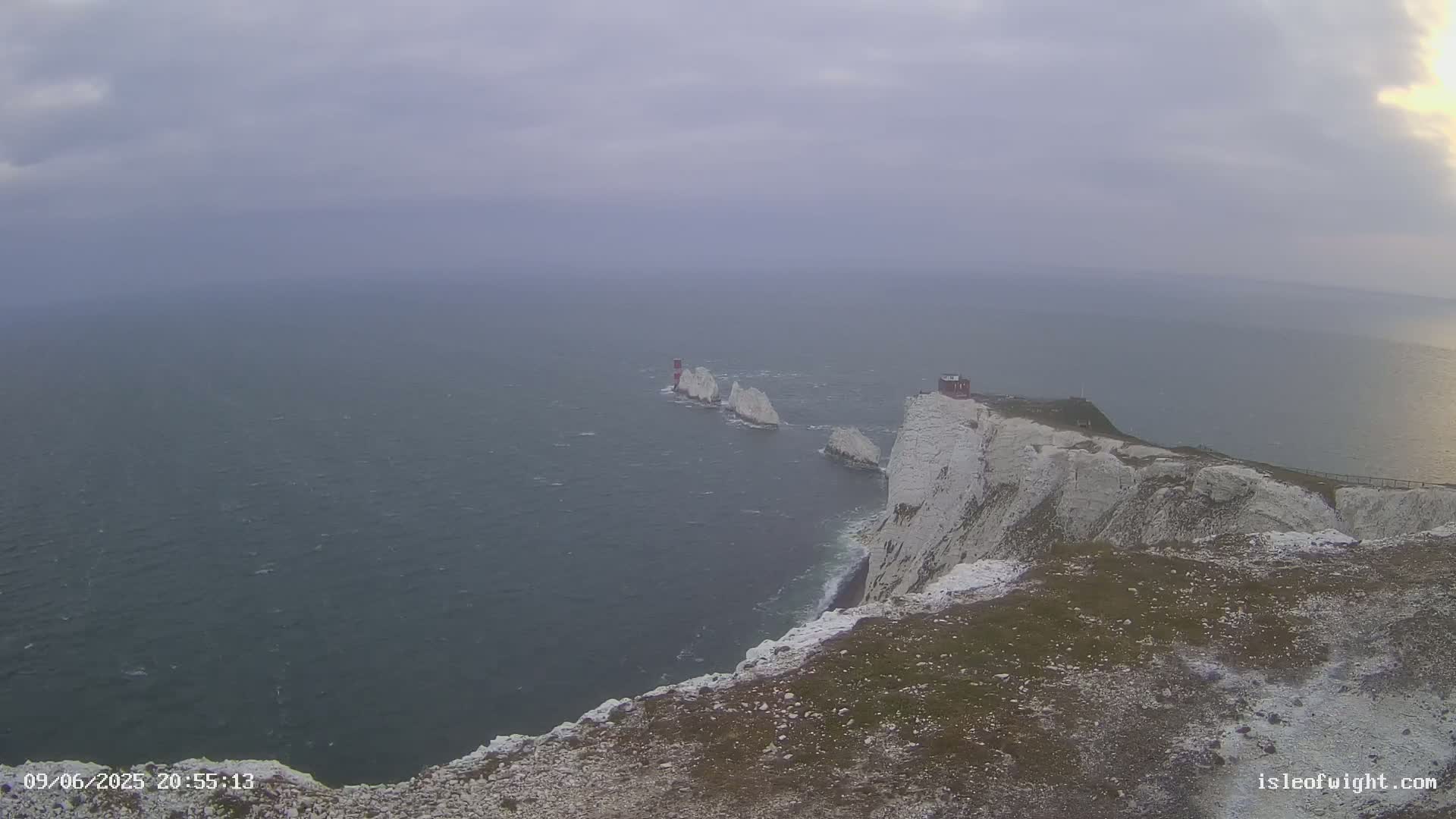 Isle of Wight, The Needles  Lighthouse Live Cam - Totland, Isle of Wight, South East, England, United Kingdom