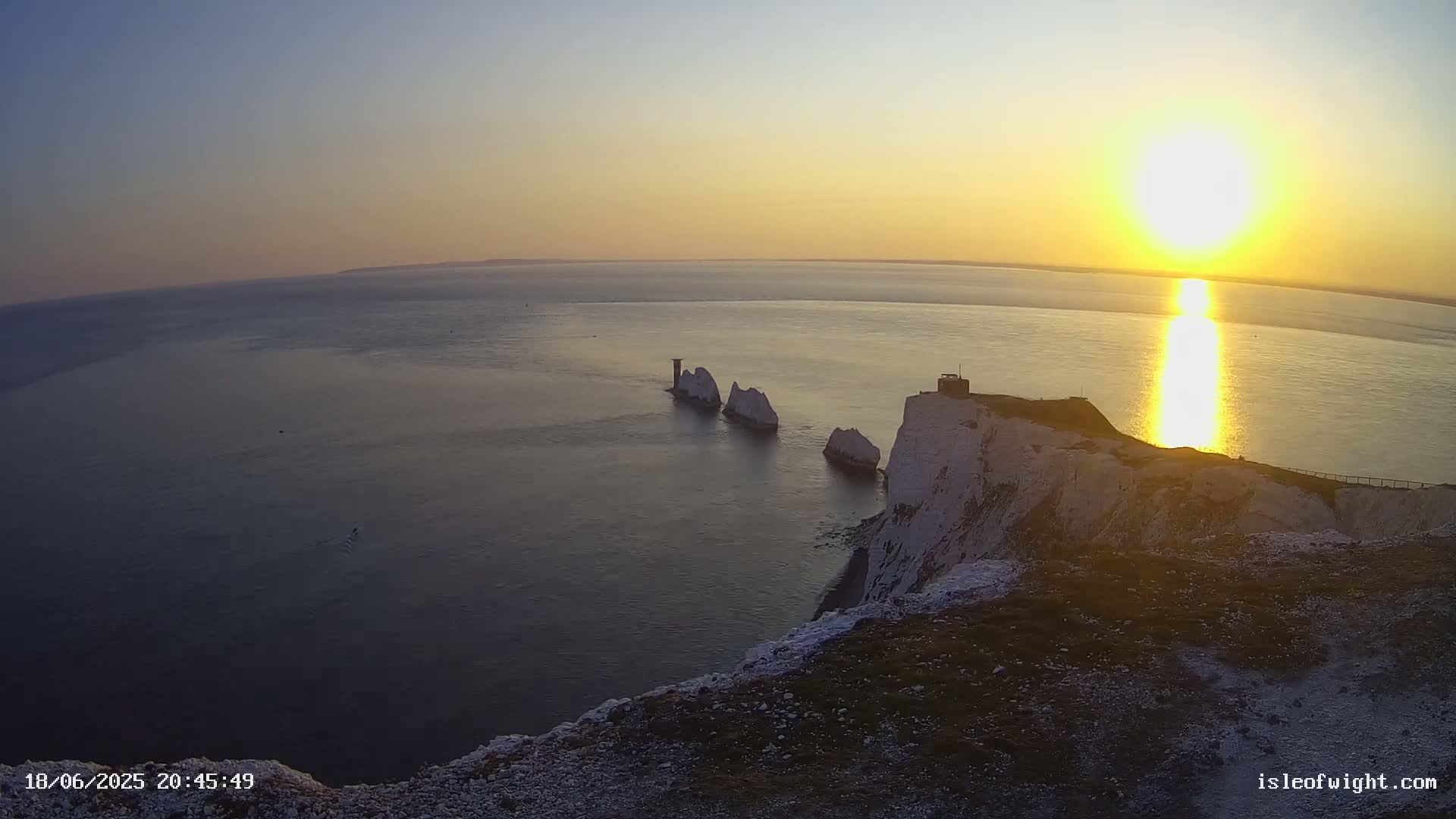 Isle of Wight, The Needles  Lighthouse Live Cam - Totland, Isle of Wight, South East, England, United Kingdom