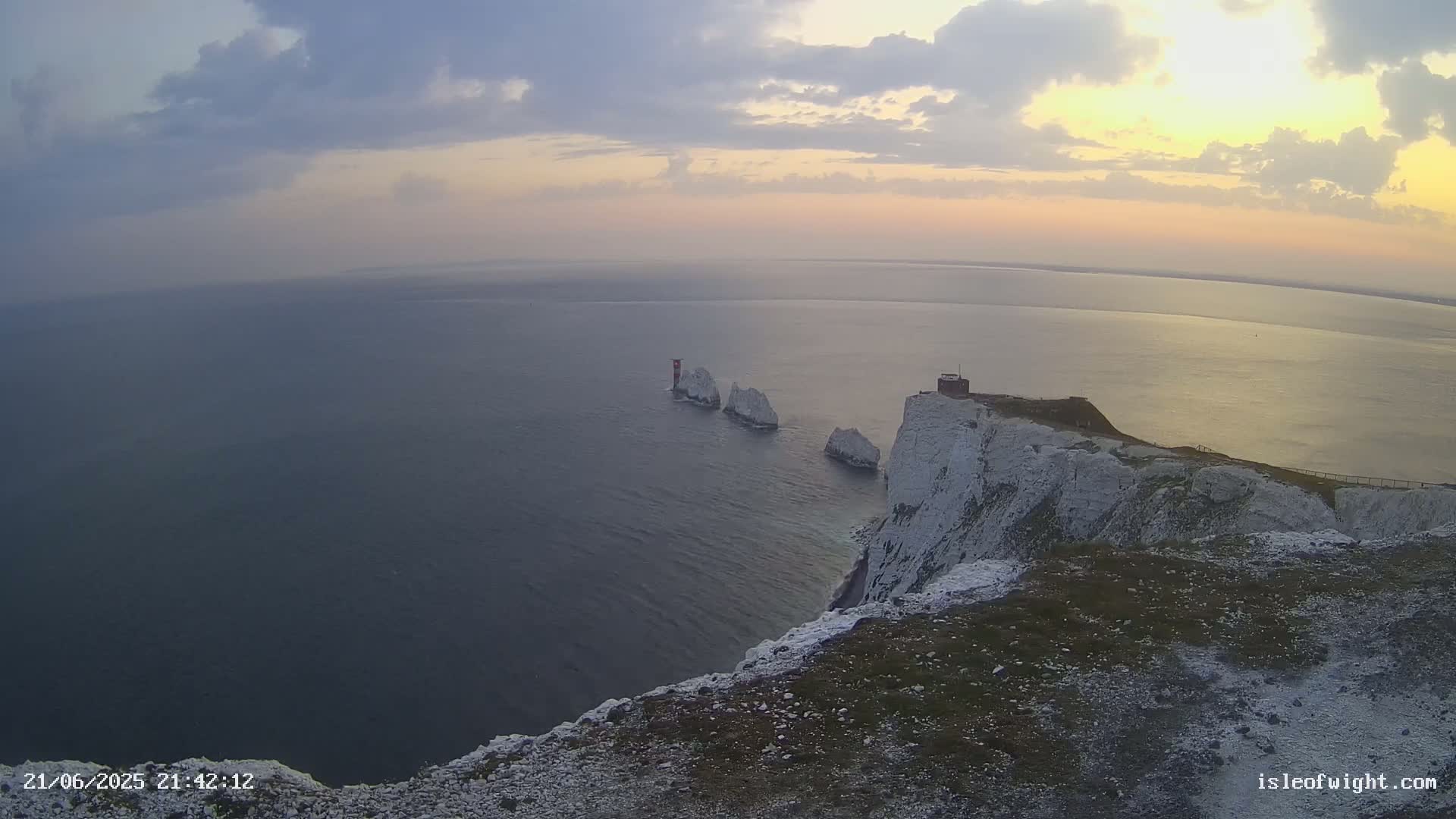 Isle of Wight, The Needles  Lighthouse Live Cam - Totland, Isle of Wight, South East, England, United Kingdom