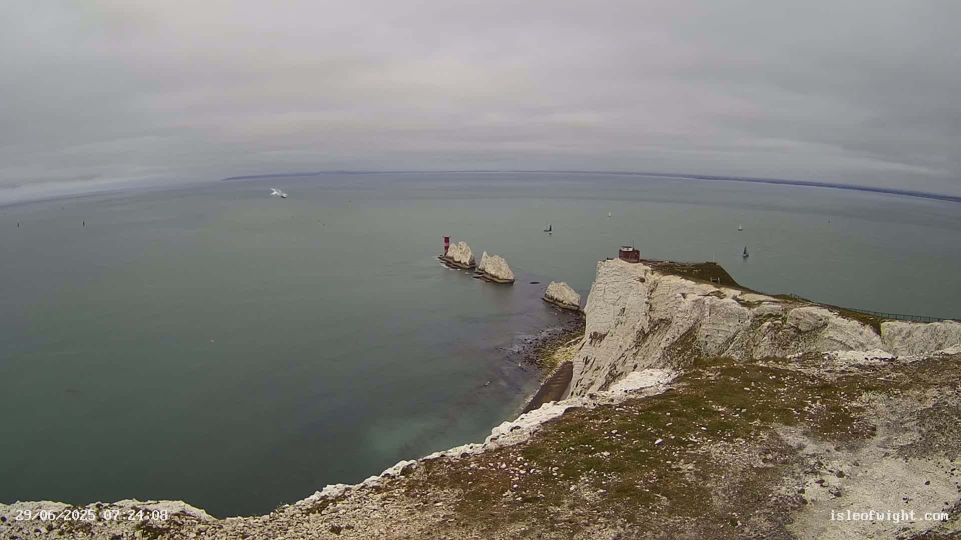 Isle of Wight, The Needles  Lighthouse Live Cam - Totland, Isle of Wight, South East, England, United Kingdom