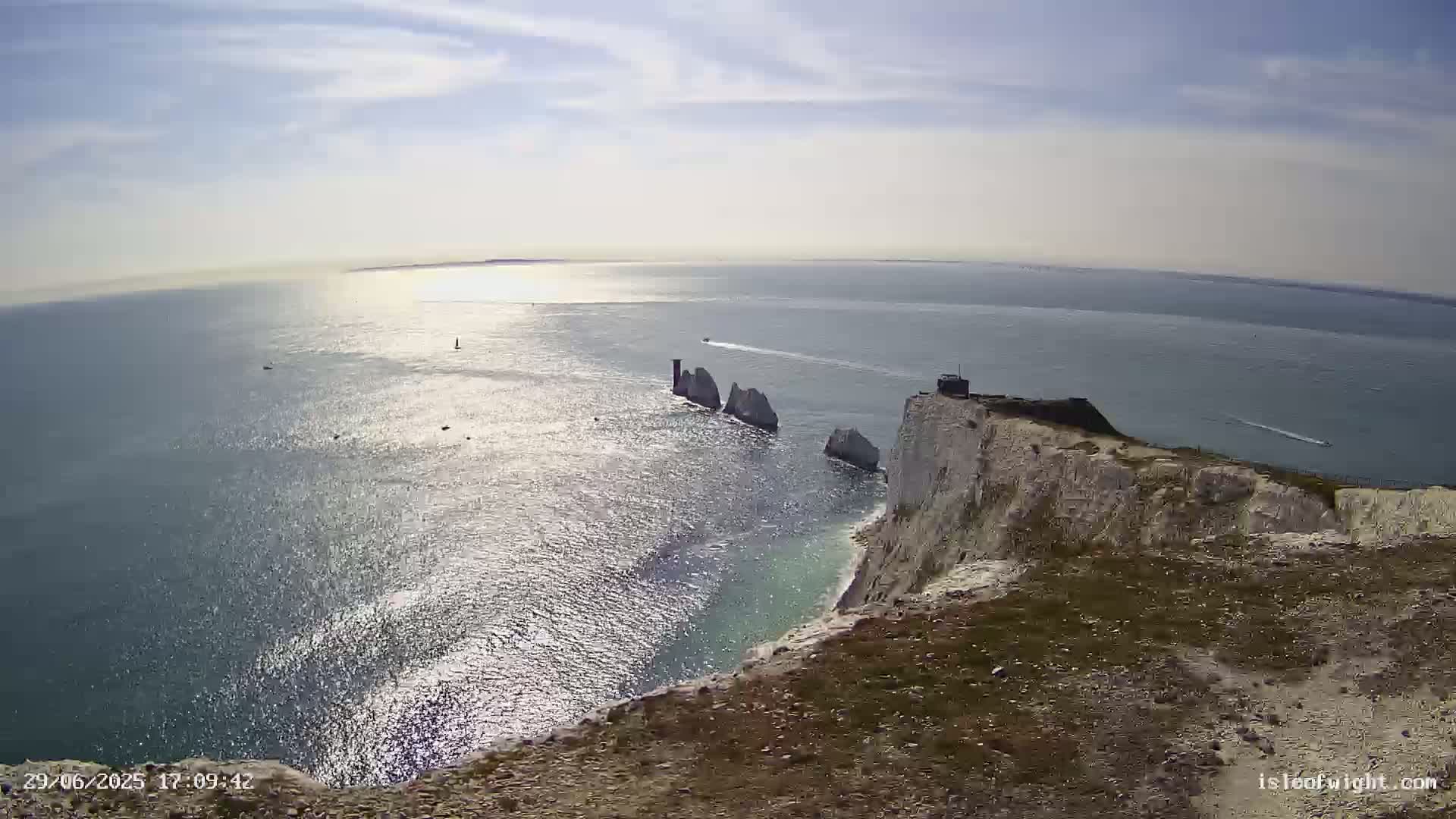 Isle of Wight, The Needles  Lighthouse Live Cam - Totland, Isle of Wight, South East, England, United Kingdom