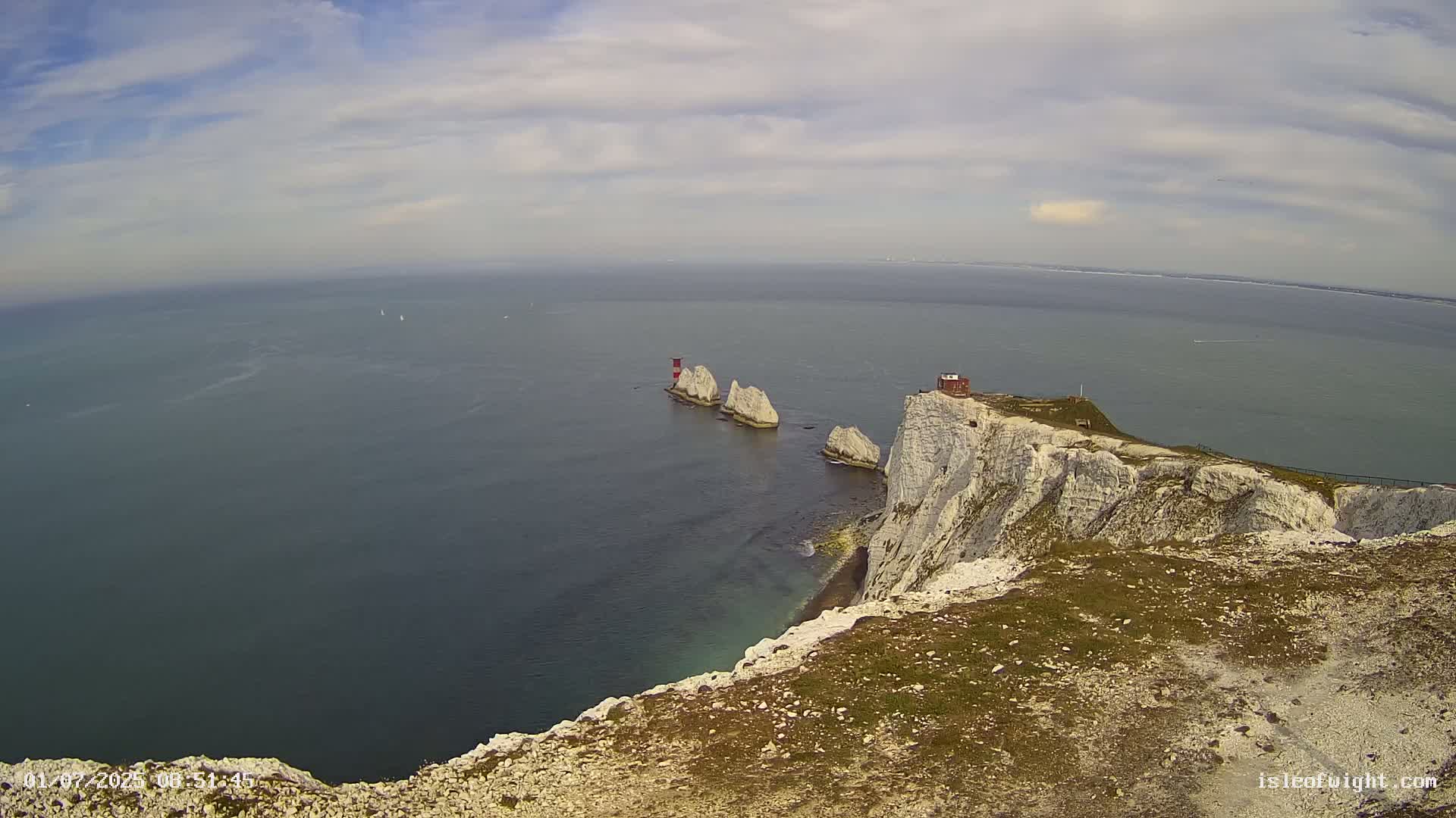 Isle of Wight, The Needles  Lighthouse Live Cam - Totland, Isle of Wight, South East, England, United Kingdom