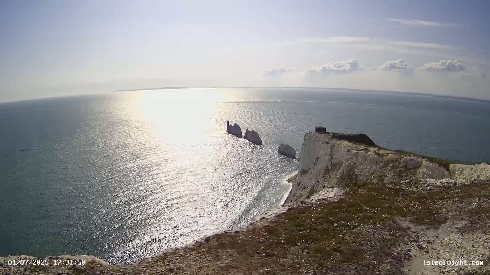 Isle of Wight, The Needles  Lighthouse Live Cam - Totland, Isle of Wight, South East, England, United Kingdom