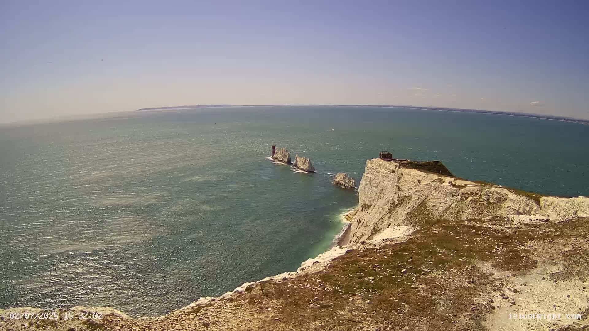 Isle of Wight, The Needles  Lighthouse Live Cam - Totland, Isle of Wight, South East, England, United Kingdom